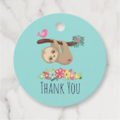 Niedlich Brown Sloth Hanging Upside Down Danke Geschenkanhänger (Vorderseite)