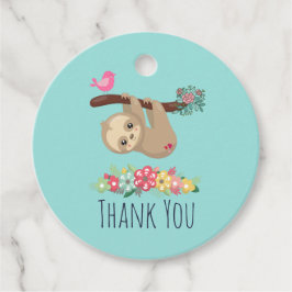 Niedlich Brown Sloth Hanging Upside Down Danke Geschenkanhänger