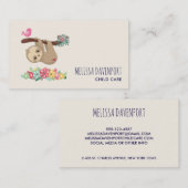 Niedlich Brown Sloth Hanging Visitenkarte (Vorne/Hinten)