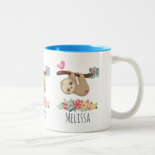 Niedlich Brown Sloth Hanging Zweifarbige Tasse