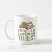 Niedlich Brown Sloth Ich bin nicht faul Kaffeetasse (Links)
