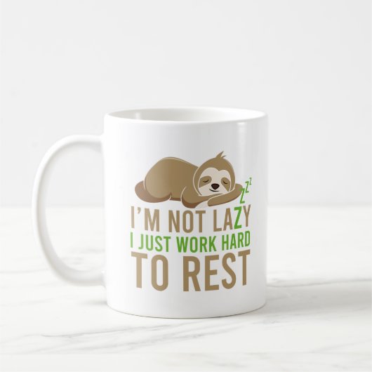 Niedlich Brown Sloth Ich bin nicht faul Kaffeetasse (Links)