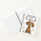 Niedlich Brown Storybook Puppy auf Paws Print Jour Notizblock (Innenseite)
