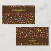 Niedlich Brown Sweet Sprinkles Ice Creme Süßwaren Visitenkarte (Vorne/Hinten)