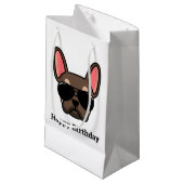 Niedlich Brown Tan French Bulldog Small Gift Bag Kleine Geschenktüte (Vorderseite Schrägansicht)