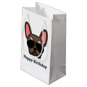 Niedlich Brown Tan French Bulldog Small Gift Bag Kleine Geschenktüte (Rückseite Schrägansicht)