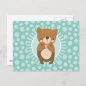 Niedlich Brown Teddy Bar Herz Postkarte (Vorne/Hinten)