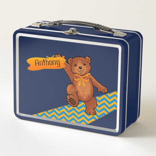Niedlich Brown Teddy Bären Metal Lunch Box (Vorderseite)