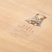 Niedlich Brown Teddy Bear Babydusche Acryleinladungen (Ablage )