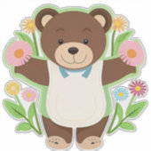 Niedlich Brown Teddy Bear Cartoon Aufkleber (Vorderseite)