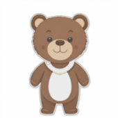 Niedlich Brown Teddy Bear Cartoon Aufkleber (Vorderseite)
