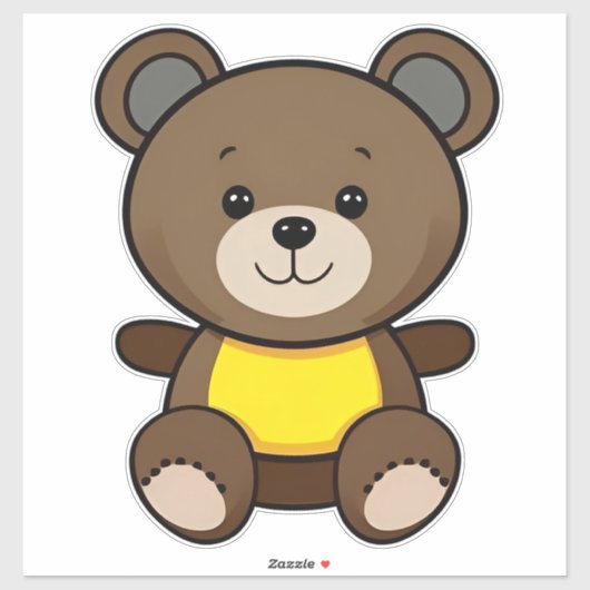 Niedlich Brown Teddy Bear Cartoon Aufkleber (Blatt)