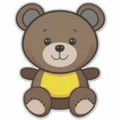 Niedlich Brown Teddy Bear Cartoon Aufkleber (Vorderseite)