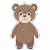 Niedlich Brown Teddy Bear Cartoon Aufkleber (Vorderseite)