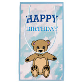 Niedlich Brown Teddy Bear Geburtstag Kleine Geschenktüte (Vorderseite)