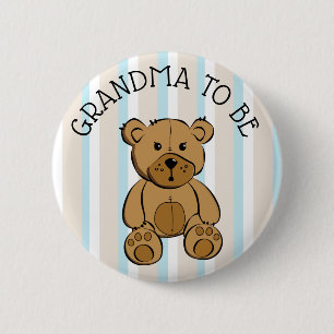 Niedlich Brown Teddy Bear GRANDMA auf Knopf Button