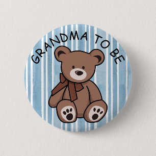 Niedlich Brown Teddy Bear GRANDMA Button