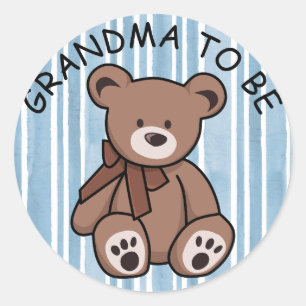 Niedlich Brown Teddy Bear GRANDMA Runder Aufkleber