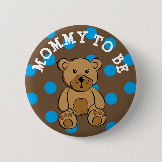Niedlich Brown Teddy Bear Mommy zum Button (Vorderseite)