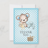 Niedlich Brown Teddy Bear Picnic Baby Dusche Dankeskarte (Vorderseite)