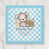 Niedlich Brown Teddy Bear Picnic Baby Dusche Geschenkanhänger (Vorderseite)