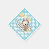 Niedlich Brown Teddy Bear Picnic Baby Dusche Serviette (Ecke)