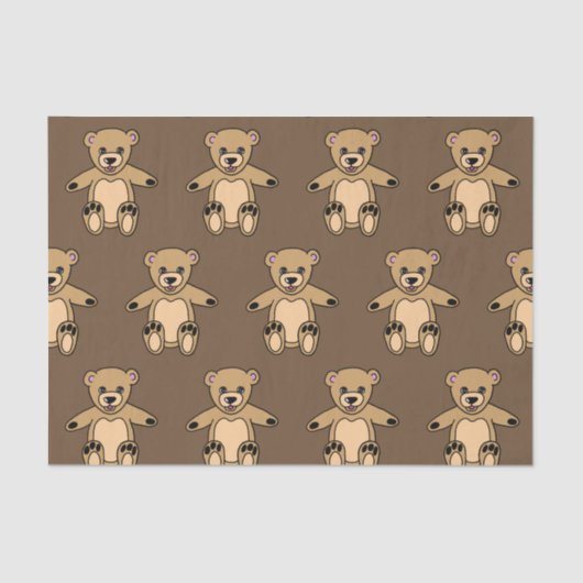 Niedlich Brown Teddy Bears Seidenpapier (Vorderseite)