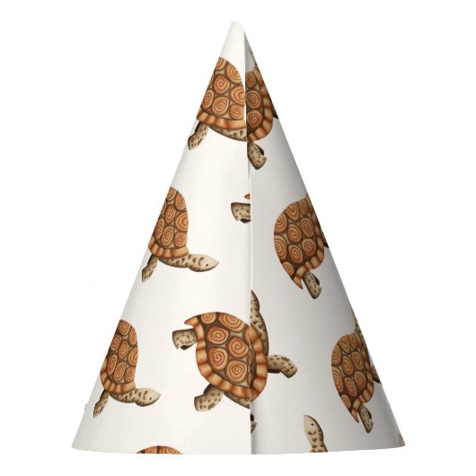 Niedlich Brown Tortoise Birthday Partyhütchen (Rückseite)