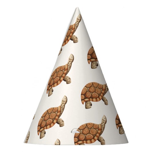 Niedlich Brown Tortoise Birthday Partyhütchen (Links)