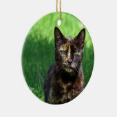 Niedlich Brown Tortoiseshell Cat Foto Keramik Ornament (Rechts)