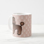 Niedlich-Brown Toy Poodle Hunde auf Grau Kaffeetasse (Vorderseite Links)