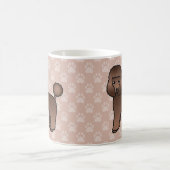 Niedlich-Brown Toy Poodle Hunde auf Grau Kaffeetasse (Mittel)