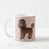 Niedlich-Brown Toy Poodle Hunde auf Grau Kaffeetasse (Links)
