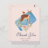 Niedlich Brown Watercolor Hirsch Rustikale Vielen Postkarte (Vorne/Hinten)