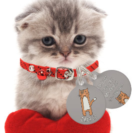 Niedlich Brown White Cat Cartoon Funny Kawaii Haustiermarke