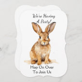 Niedlich Brown Woodland Hare Personalisiert Einladung (Vorne/Hinten)