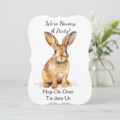 Niedlich Brown Woodland Hare Personalisiert Einladung (Stehend Vorderseite)