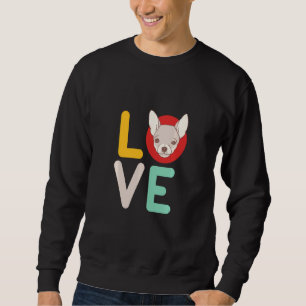Niedlich Brown Yellow Chihuahua Puppy Retro Funny  Sweatshirt