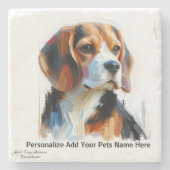 Niedlich Browns Beagle /PERSONALIZE Untersetzer (Vorderseite)