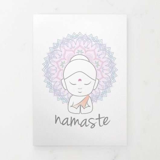 Niedlich Buddha Sprichwort Namaste Dreifach Gefaltete Urlaubskarte (Cover)