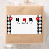 Niedlich Buffalo Kariert Hallo Mein Name ist Namen (Insitu)