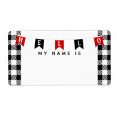 Niedlich Buffalo Kariert Hallo Mein Name ist Namen (Vorne)