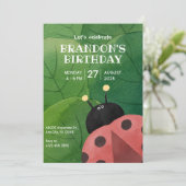 Niedlich Bug Geburtstag Einladung (Stehend Vorderseite)