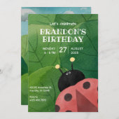 Niedlich Bug Geburtstag Einladung (Vorne/Hinten)