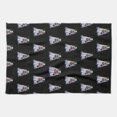 Niedlich Bull-Geist im schwarzen Hintergrund Hallo Geschirrtuch (Horizontal)