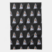 Niedlich Bull-Geist im schwarzen Hintergrund Hallo Geschirrtuch (Vertikal)