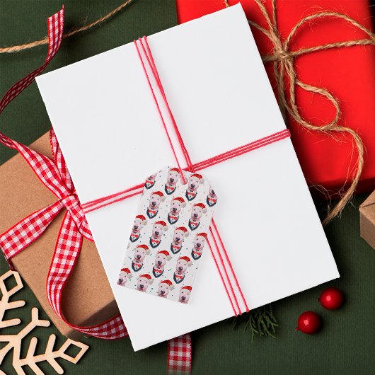 Niedlich Bull Terrier Dog Weihnachtsmuster Geschenkanhänger