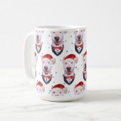 Niedlich Bull Terrier Dog Weihnachtsmuster Kaffeetasse (Vorderseite Links)