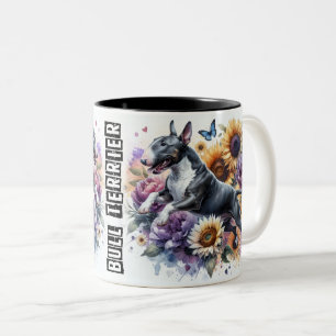 Niedlich Bull Terrier Zweifarbige Tasse