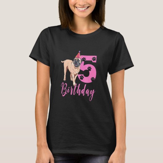 Niedlich Bullmastiff 5Geburtstag T-Shirt (Vorderseite)